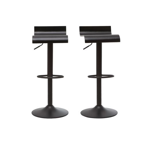 Tabourets De Bar Design Noirs (Lot De 2) Surf