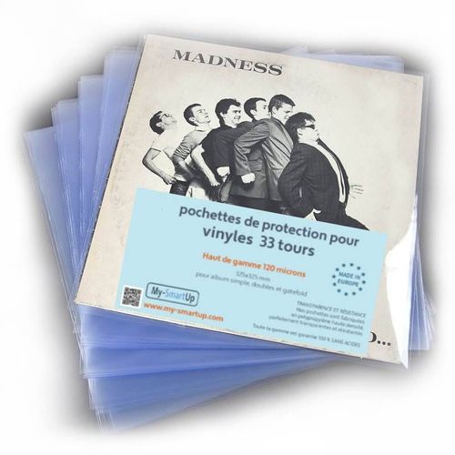 LOT 300 POCHETTES haut de gamme pour vinyle 33t, 120 microns - haute qualité