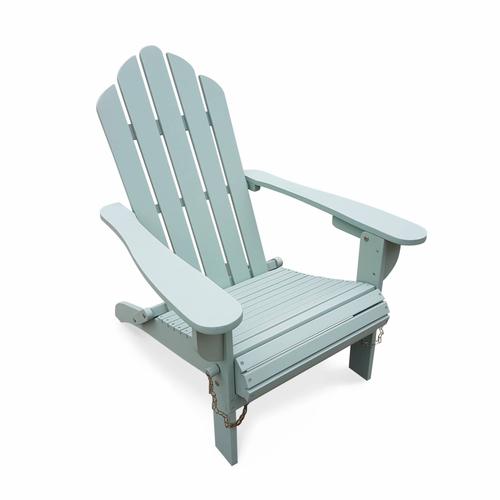 Fauteuil De Jardin En Bois - Adirondack Salamanca Vert De Gris- Eucalyptus - Chaise De Terrasse