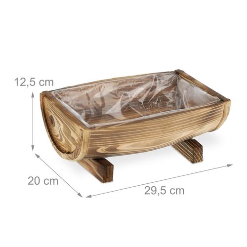 Relaxdays Jardinière Set De 2 Bac À Plantes Bac À Fleurs Vintage Rebord De Fenêtre Bois