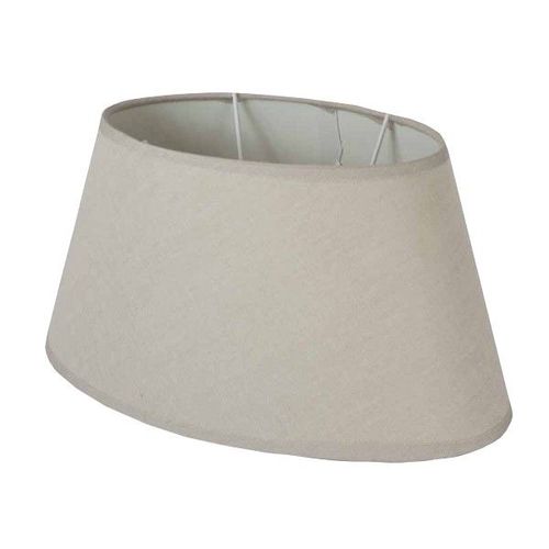 Abat-Jour Oval En Lin Couleur Beige 25 X 16 Cm