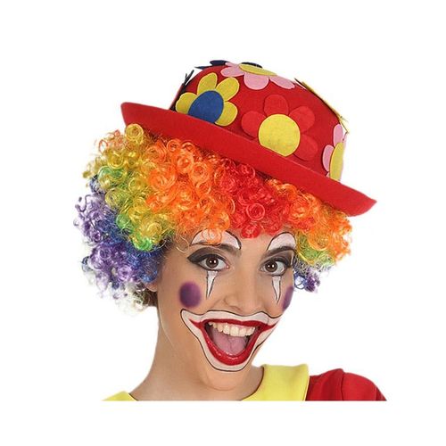 Red Hat Clown Avec Des Fleurs