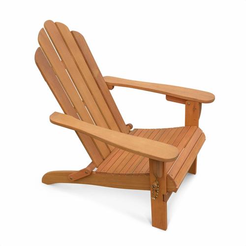 Fauteuil De Jardin En Bois - Adirondack Salamanca- Eucalyptus - Chaise De Terrasse Retro. Siège De