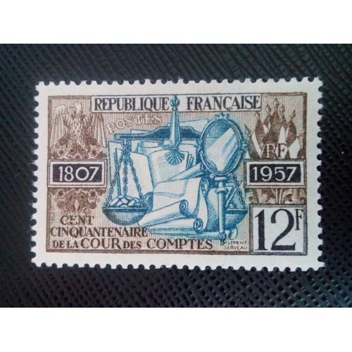 Timbre France Yt 1107 Cour Des Comptes 1957 (010206)