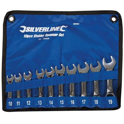 LOT DE 10 CLES COURTES MIXTES (PLATE ET A OEIL) DE 10 A 19 MM