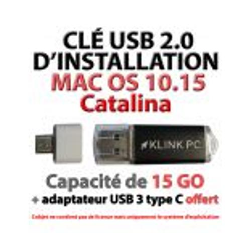 Clé USB d'installation Mac OS 10.15 Catalina (Klink PC)