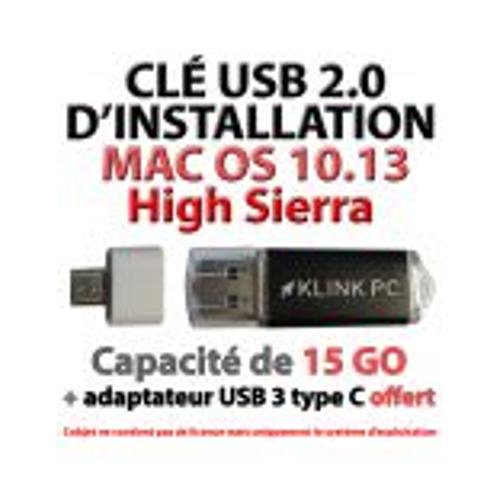 Clé USB d'installation Mac OS 10.13 High Sierra (Klink PC)