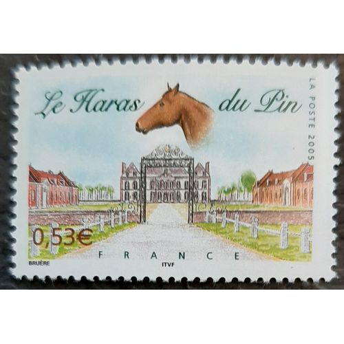 Timbre N° 3808 - Le Haras Du Pin - Entrée Du Haras Et Tête De Cheval - 2005