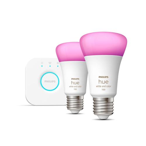 Philips Hue White And Color Ambiance E27 Kit De Démarrage 2 Ampoules