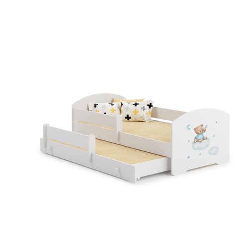 Lit Gigogne Enfants 160x80 + 2 Matelas + 2 Sommiers + Barriere De Securite