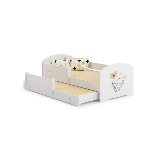 Lit Gigogne Enfants 160x80 + 2 Matelas + 2 Sommiers + Barriere De Securite