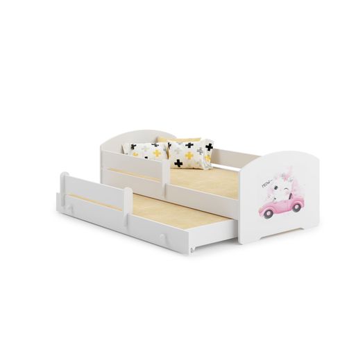 Lit Gigogne Enfants 160x80 + 2 Matelas + 2 Sommiers + Barriere De Securite
