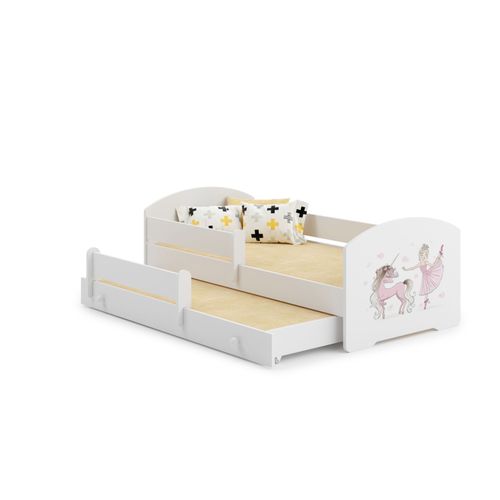 Lit Gigogne Enfants 160x80 + 2 Matelas + 2 Sommiers + Barriere De Securite