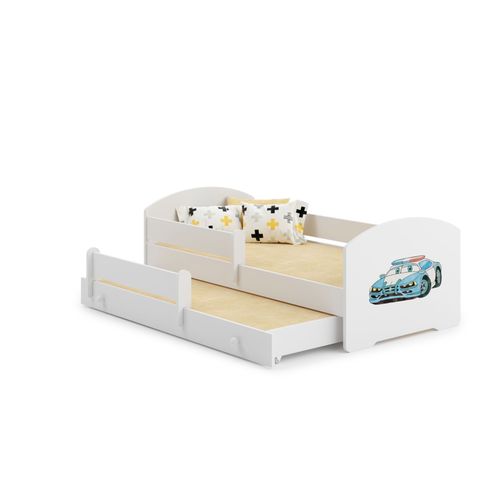 Lit Gigogne Enfants 160x80 + 2 Matelas + 2 Sommiers + Barriere De Securite