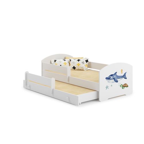 Lit Gigogne Enfants 160x80 + 2 Matelas + 2 Sommiers + Barriere De Securite