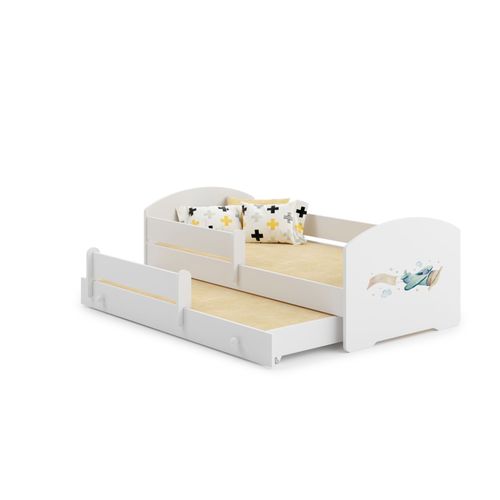 Lit Gigogne Enfants 160x80 + 2 Matelas + 2 Sommiers + Barriere De Securite
