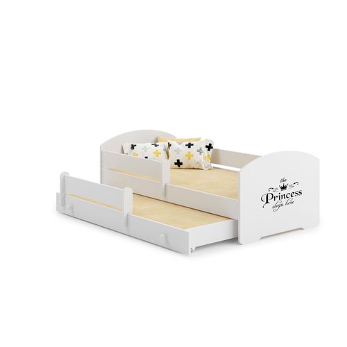 Lit Gigogne Enfants 160x80 + 2 Matelas + 2 Sommiers + Barriere De Securite