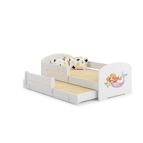 Lit Gigogne Enfants 160x80 + 2 Matelas + 2 Sommiers + Barriere De Securite