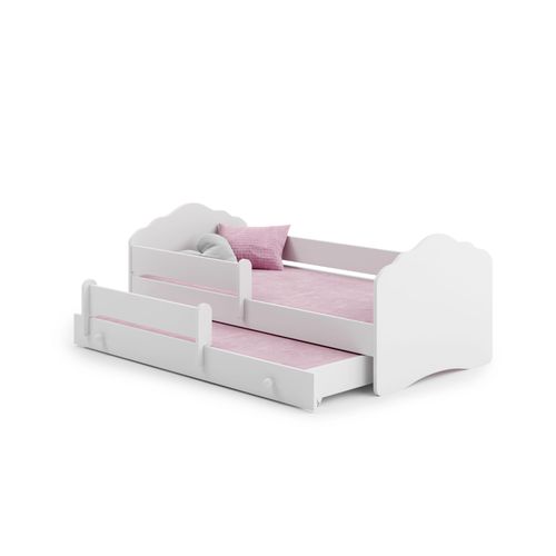 Lit Gigogne Enfants 160x80 + 2 Matelas + 2 Sommiers + Barriere De Securite
