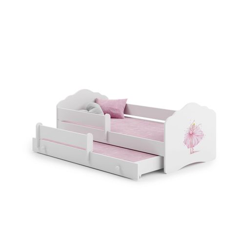Lit Gigogne Enfants 160x80 + 2 Matelas + 2 Sommiers + Barriere De Securite