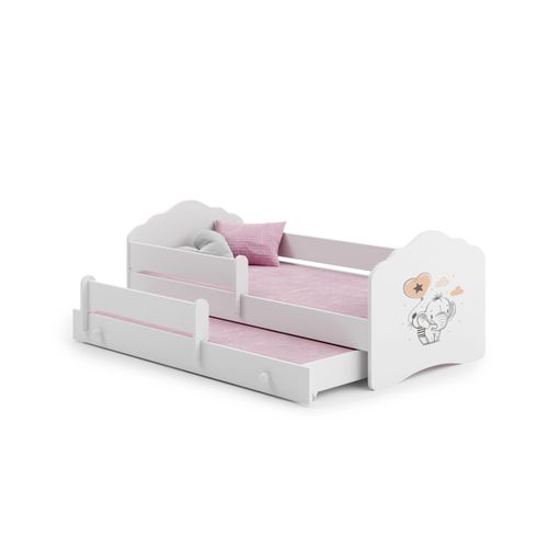 Lit Gigogne Enfants 160x80 + 2 Matelas + 2 Sommiers + Barriere De Securite