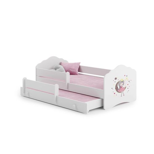Lit Gigogne Enfants 160x80 + 2 Matelas + 2 Sommiers + Barriere De Securite