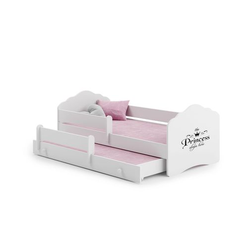 Lit Gigogne Enfants 160x80 + 2 Matelas + 2 Sommiers + Barriere De Securite