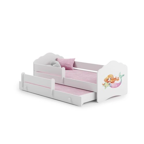Lit Gigogne Enfants 160x80 + 2 Matelas + 2 Sommiers + Barriere De Securite