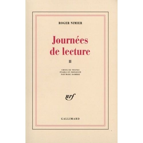 Journées De Lecture - Tome 2, 1951-1962