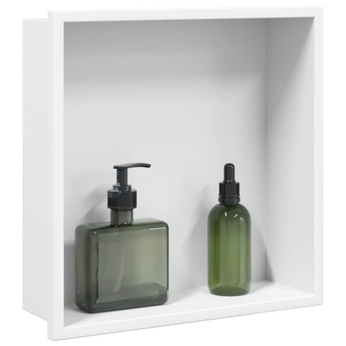vidaXL Niche de douche blanc mat 32x32x9 cm acier inoxydable