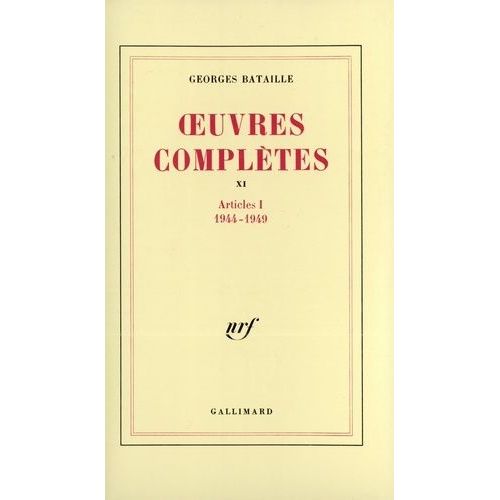 Oeuvres Complètes - Volume 11, Articles