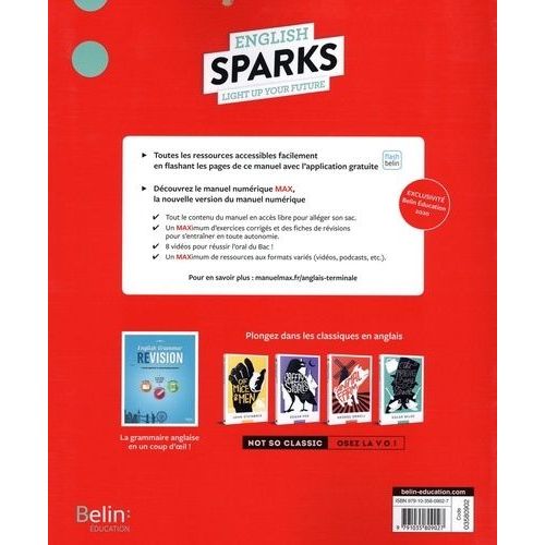 Anglais Tle B2 English Sparks
