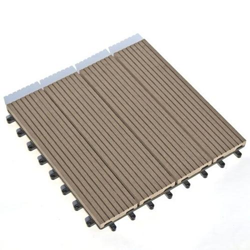 Dalle Terrasse Bois Composite clipsable - Chocolat - Lot de 11 dalles 30x30cm soit 1m²)
