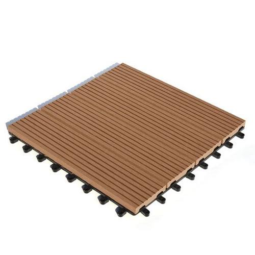 Dalle Terrasse Bois Composite clipsable - Brun Exotique - Lot de 11 dalles 30x30cm soit 1m?)