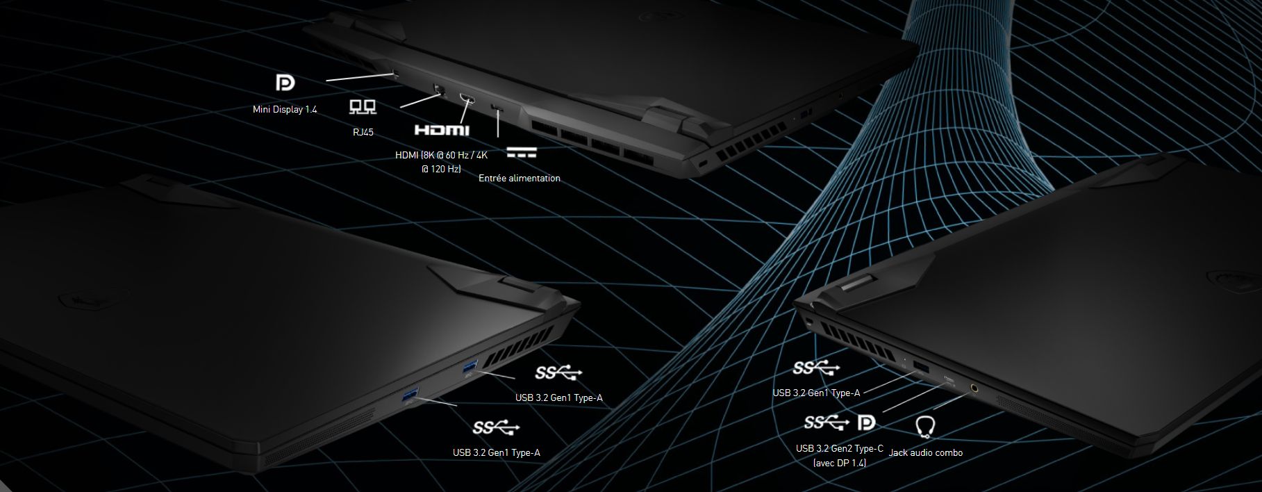 MSI GP66 12UH 204FR Vector - Core i7 I7-12700H 2.3 GHz 16 Go RAM 1 To SSD Noir image 1 | Rakuten