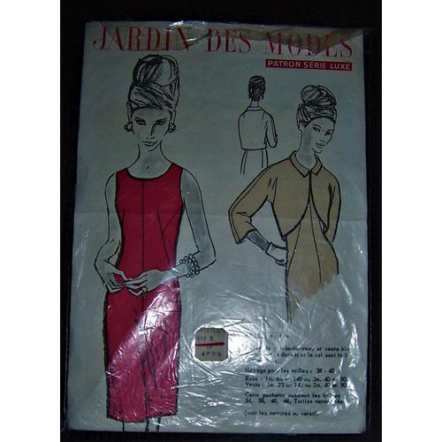 Vintage - Patron De Couture "Jardin Des Modes, Robe Fourreau Et Veste Kimono, Série Luxe" - Années 60