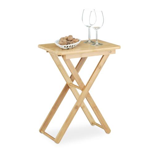 Relaxdays Table D'appoint Pliable Bambou Table De Jardin Table Console