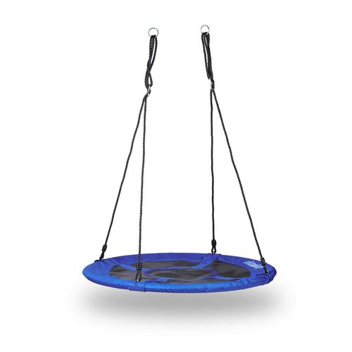 Relaxdays Balançoire Nid D'oiseau Rond Pour Le Jardin Avec Assise Bleu
