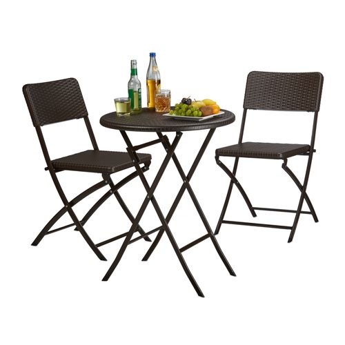 Relaxdays Meuble De Jardin Bastian Salon De Jardin Table Chaises Optique Rotin