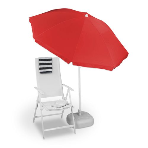 Relaxdays Parasol 180 Cm Balcon Jardin Terrasse Parasol De Plage Rond Parasol Inclinable