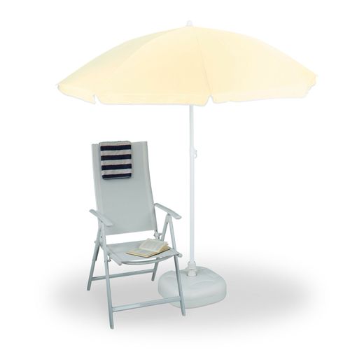 Relaxdays Parasol 180 Cm Balcon Jardin Terrasse Parasol De Plage Rond Parasol Inclinable