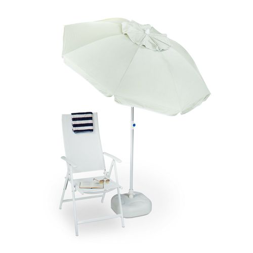 Relaxdays Parasol 200 Cm Toile En Polyester Inclinable Jardin Balcon Terrasse