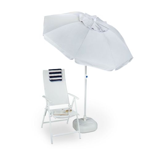 Relaxdays Parasol 200 Cm Toile En Polyester Inclinable Jardin Balcon Terrasse