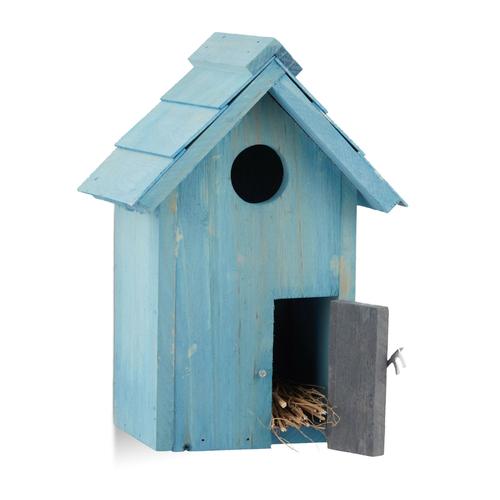 Relaxdays Nichoir À Oiseaux En Bois Forme De Petite Maison Avec Porte Abri Refuge