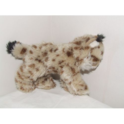 Lynx  Wwf Doudou Peluche Mouchete Beige Blanc Marron