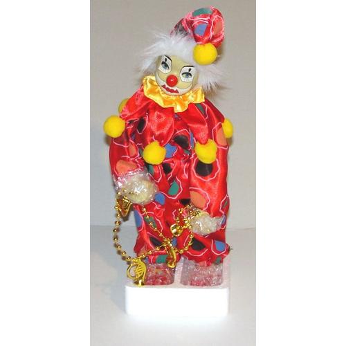 Clown Automate Musical Poupée Porcelaine 38cm