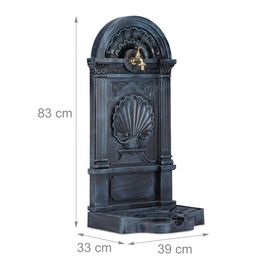 Relaxdays Fontaine de jardin antique design nostalgique antiquité aluminium jardin