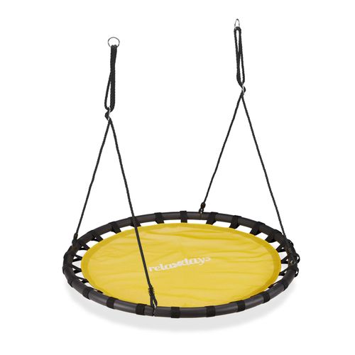 Relaxdays Balançoire Nid D'oiseau Rond 120 Cm À Suspendre Enfant Adulte Jardin Extérieur