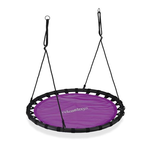 Relaxdays Balançoire Nid D'oiseau Rond 120 Cm À Suspendre Enfant Adulte Jardin Extérieur