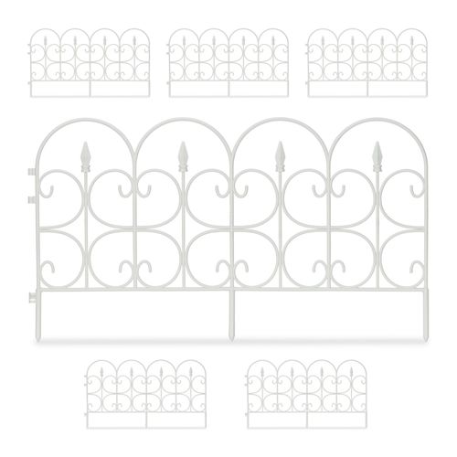 Relaxdays Bordure De Jardin Plastique Clôture Gazon 30 Cm, 6 Éléments, 4 M, Parterre